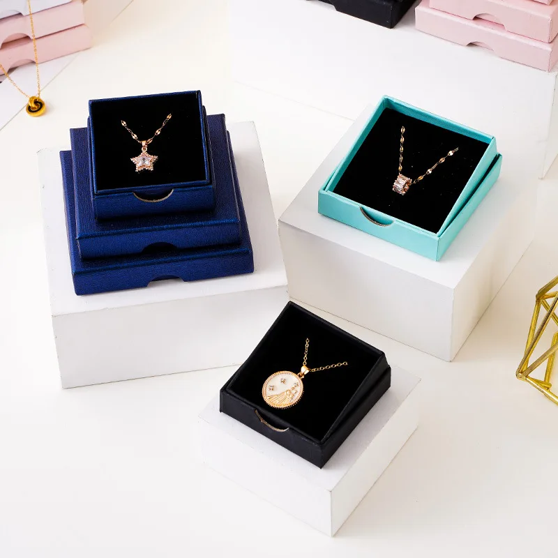 Personalized Design Paper Cardboard Jewelry Box Package Organizer 100pcs Logo Custom Jewelry Box for Gift with Black Foam