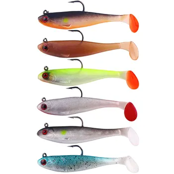 Artificial Soft Bait With Jig Head 6g 12g Jigging Soft Lure Rubber Pesca Fishing Bass Lures Swim Bait With T Tail – Soft Lure – view 2