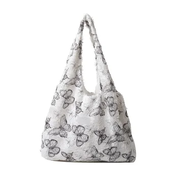 Wholesale price s large capacity shoulder bag New Arrival Custom women's bag new flocking jacquard butterfly bag