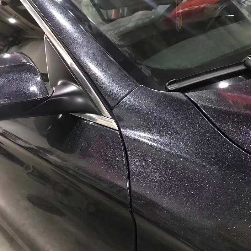 TSAUTOP ROHS Pearlescent Custom Vinyl Stickers Gloss Pearl Black Wrap