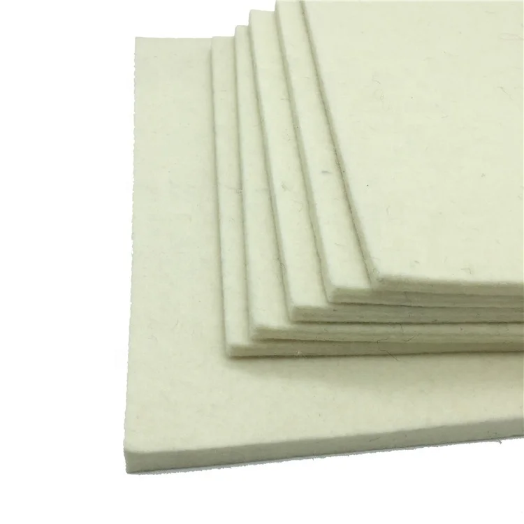 Оптовая продажа, белая прессованная шерстяная войлочная ткань высокой плотности толщиной 3 мм, 5 мм, 100% натуральный шерстяной войлок для промышленного использования