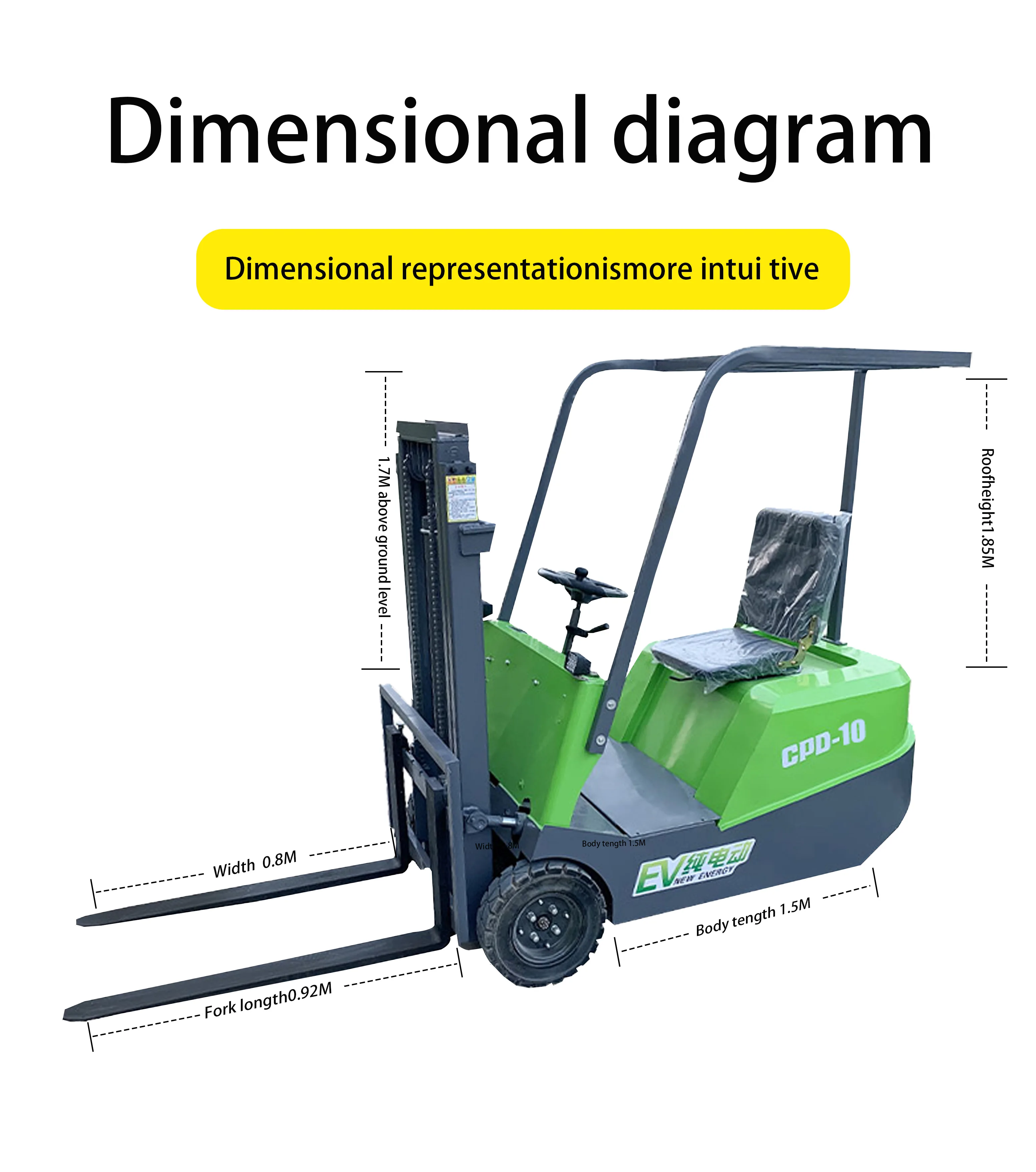 Chinese Factory compact forklift cheap price  1ton 4wheels small size mini electric forklift price  electric forklift manufacture