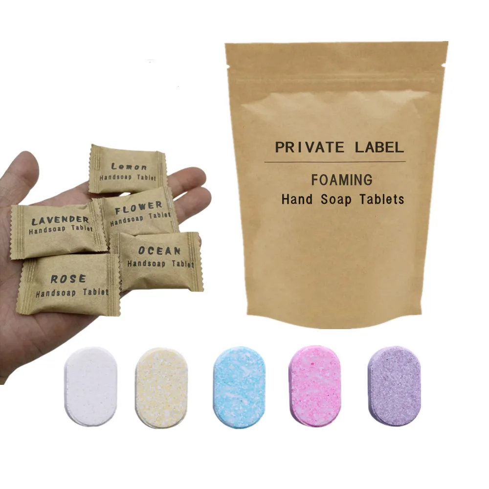 Private Label Effervescent Tablet Solid Hands Liquid Cleaner Foaming Hand Wash Tablets Soap Hand Wash