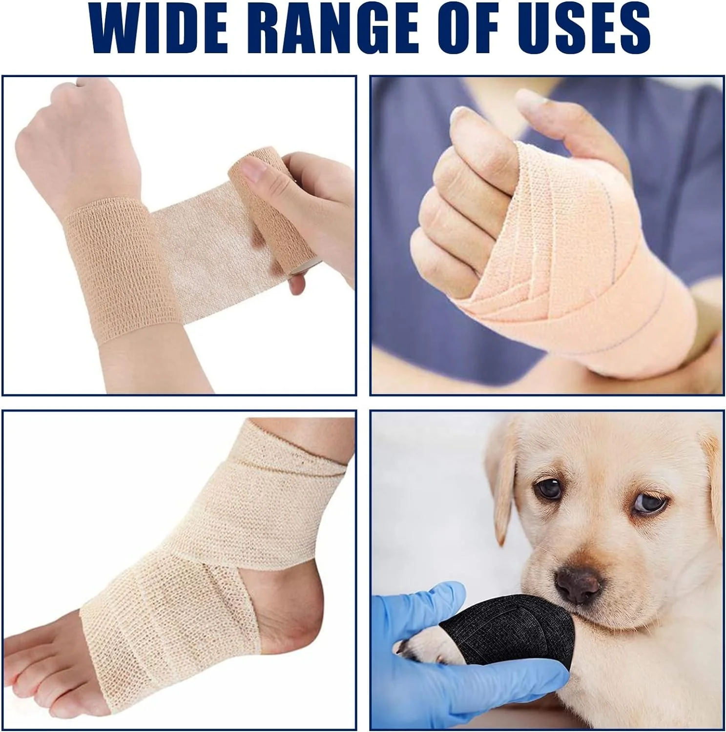 Flexible Compression Bandage with Clip Closure Rapidly Stop Bleeding and Swelling with Elastic Rubber Band Tourniquet Buckle