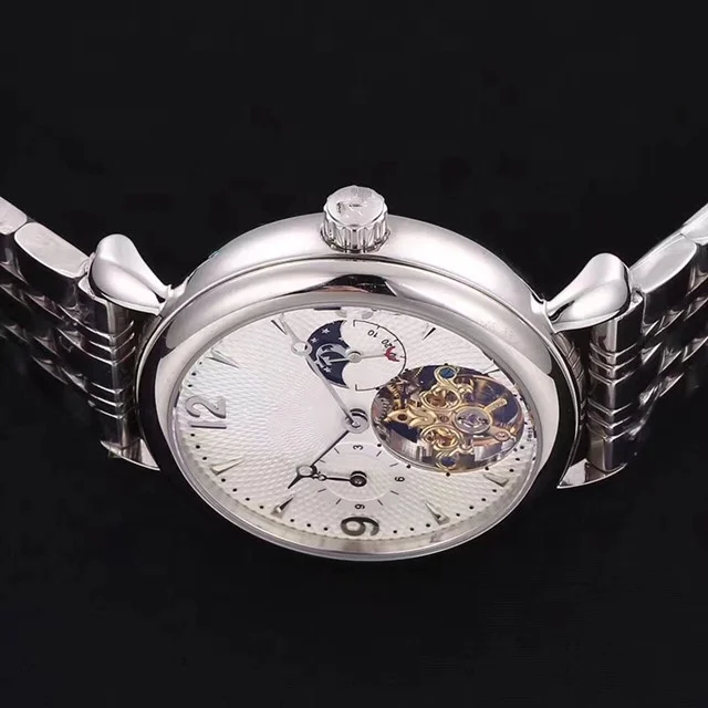 Роскошные автоматические мужские часы Moon Phase, оригинальные наручные часы с пользовательским логотипом для мужчин, Роскошные автоматические механические водонепроницаемые наручные часы