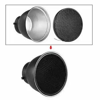 7inch Standard Reflector Diffuser Lamp Shade Dish 60 Degree Honeycomb Grid for Bowens Mount Studio Strobe Flash Light Speedlite detail image