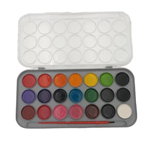 Good Quality 21 Colors Semidry Painting Watercolor with Brush for Artist