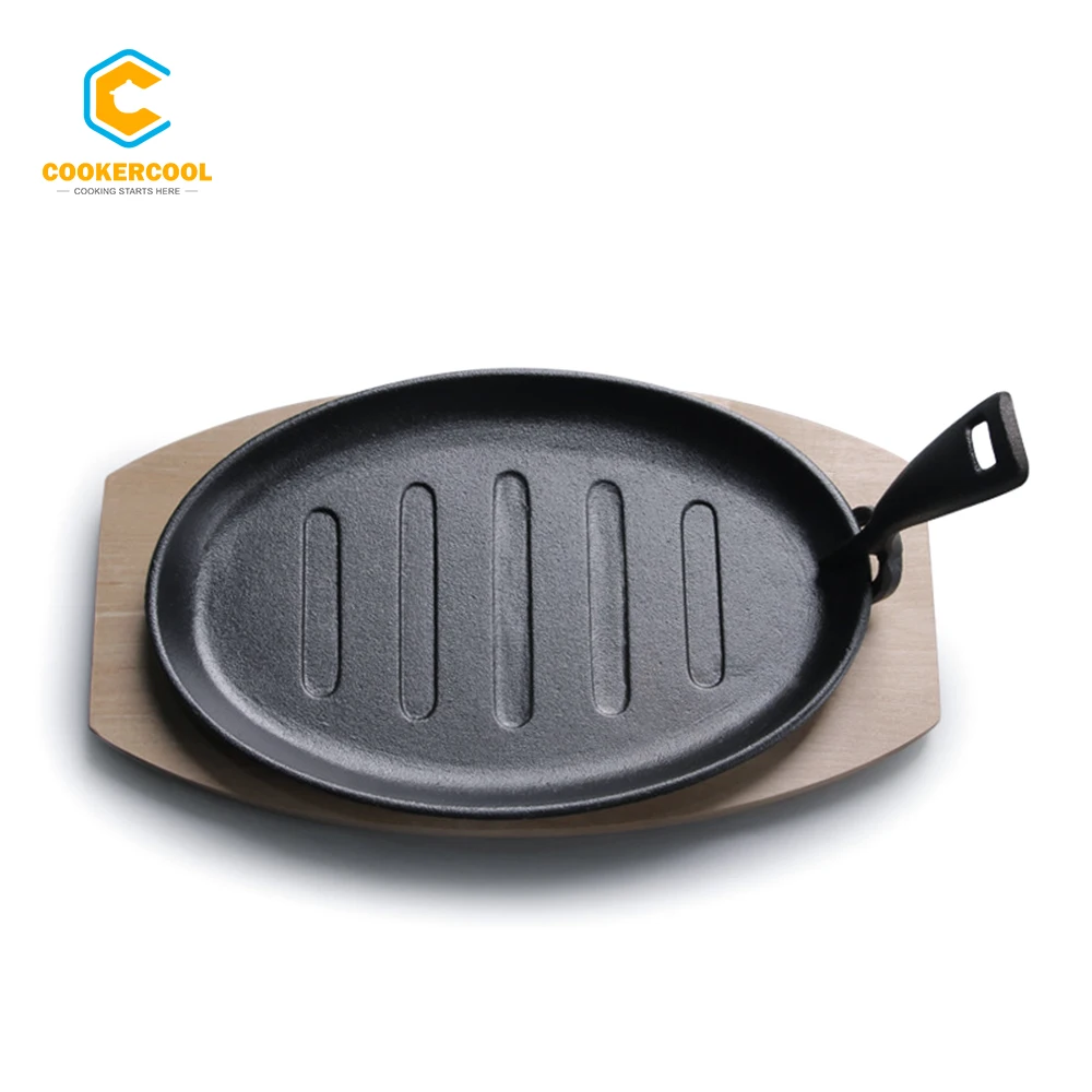 cookercool cast iron steak platter sizzling