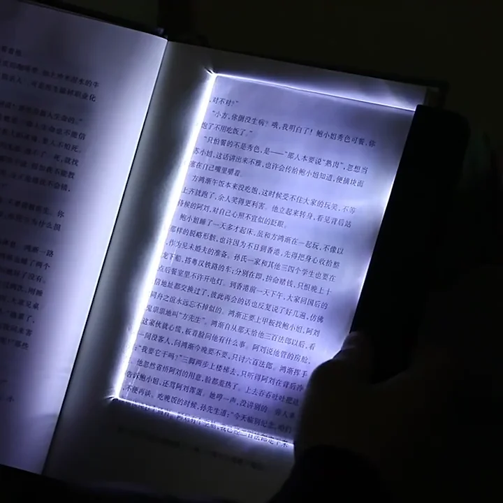 ポータブルブック型ランプ ベッドで読むためのフラットブック読書灯ポータブルLED読書