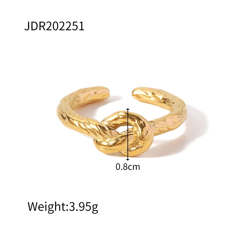 High Polished Irregular Texture Knot Ins Popular 18k Gold Plated