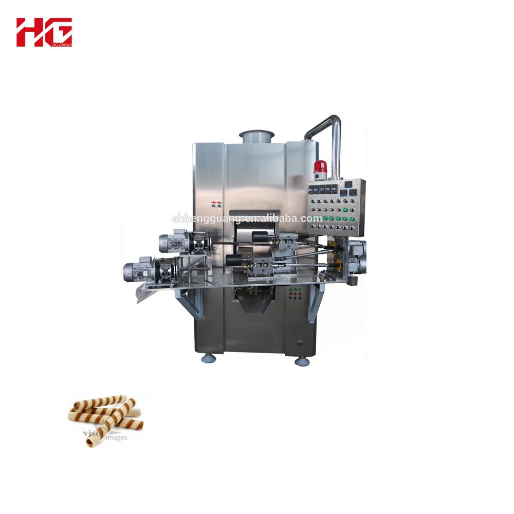 Full Automatic Egg Roll Wafer Stick Making Machine / Wafer Roll Production Line / Mini Wafer Processing Machine
