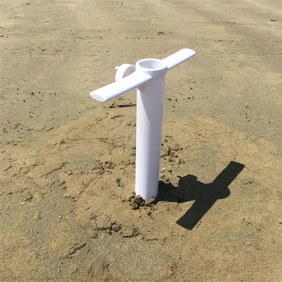 Outdoor Winds Easycarrying Plastic Ground White Beach Umbrella Sand