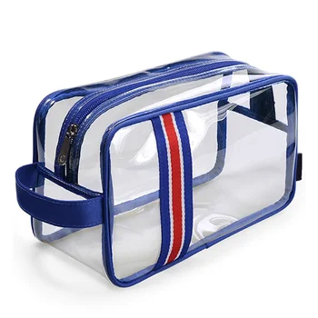 2024 High Quality Travel Waterproof Cosmetic Bag Toiletries Handle Multifunction Cosmetic Storage PVC Bag