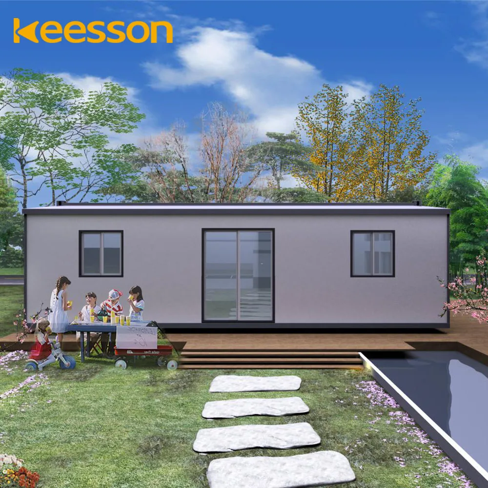 Keesson Luxury Modern Prefab Metal Homes with Sliding Glass Door