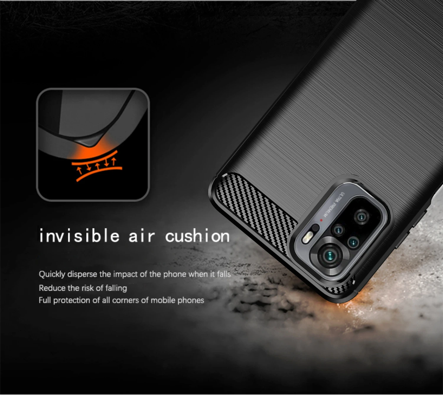 Custodia Per Xiaomi Redmi Note 13 4G (2024) – Cover In TPU Con Texture Fibra Di Carbonio, Antiurto E Antimpronta, Design Sottile - 5