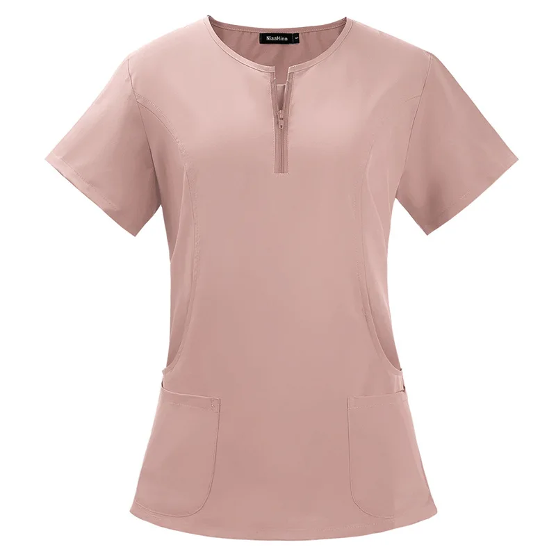 Hot Selling Nurse Scrubs Tops Unisex Quick-Drying Fashion Short-Sleeved Hospital Uniforms Nursing Service Work Clothes Summer