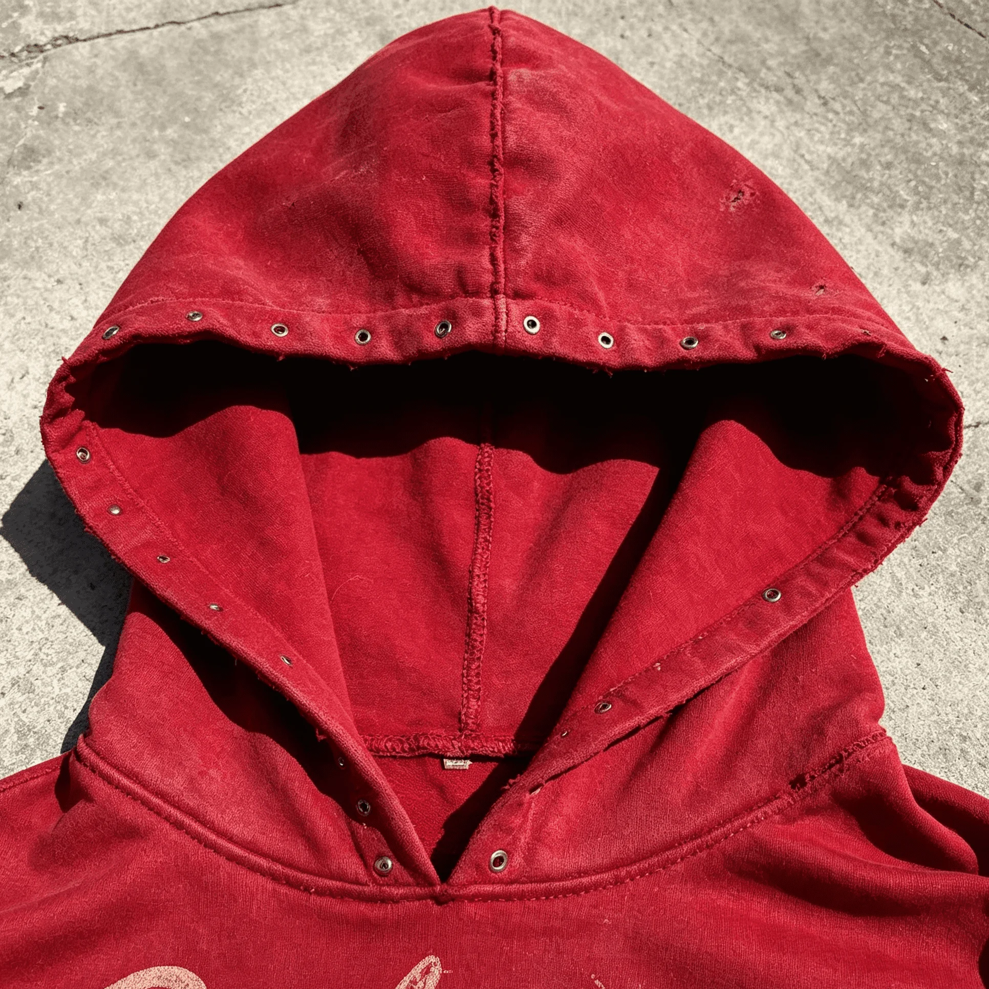 Custom Vintage Oversized Cotton Rhinestone Hoodie Acid Wash Distressed Graphic Pullover Sweatshirt gallery 2