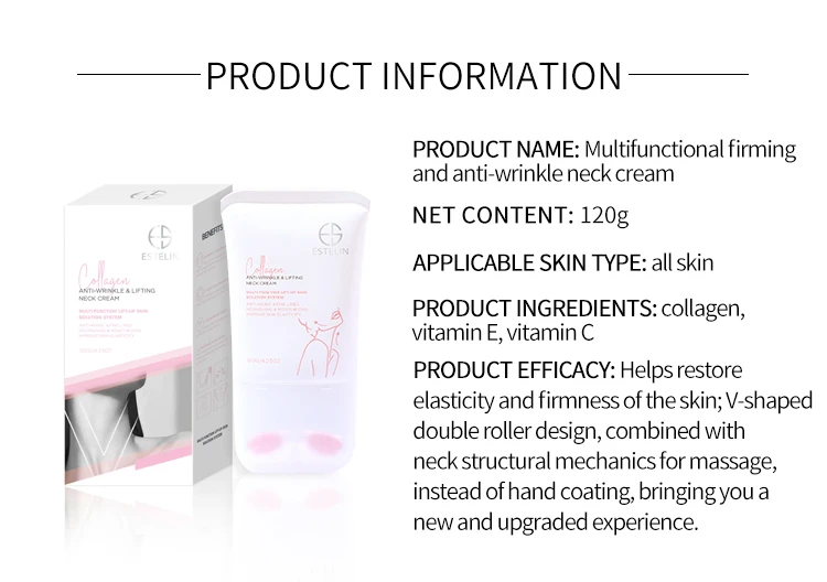 2021 New Coming ESTELIN Anti-Wrinkle V-shaped Roller Massage Neck Cream