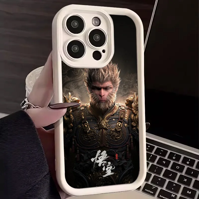 Laudtec Sjk828 Black Myth Wukong Phone Case Game Style Thin Shell Skin Friendly Anti Fall For Iphone 16 15 14 13 12 Plus Pro Max