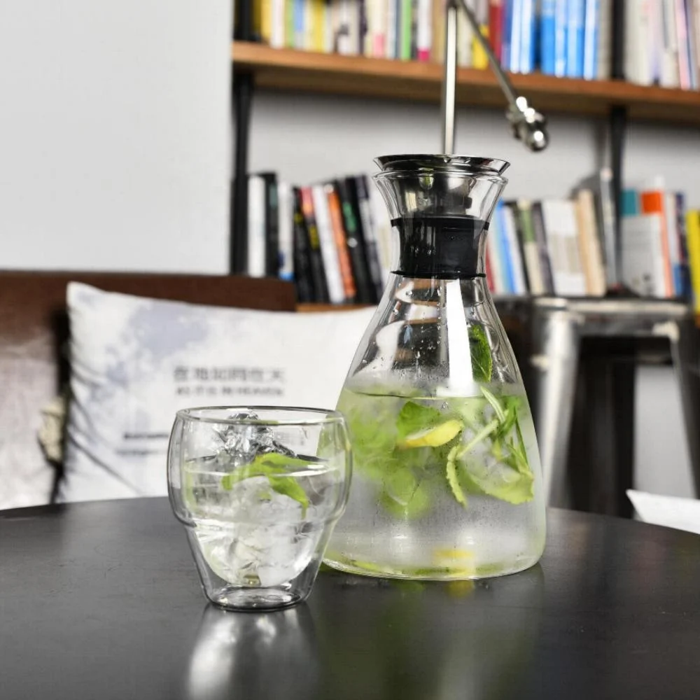 Borosilicate Water Glass Carafe Set With Lid Glass Water Pitcher Fridge