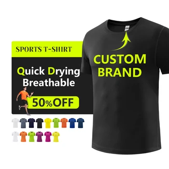 Free Samples T-Shirts Custom T Shirt Printing Gym Polyester TShirt Sport T Shirt
