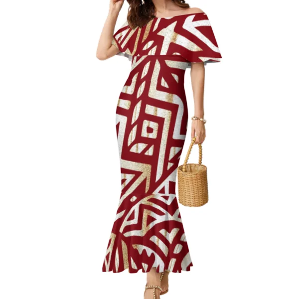 Polynesian Samoan Tribal Pattern Design Plus Size Womens Dresses ...