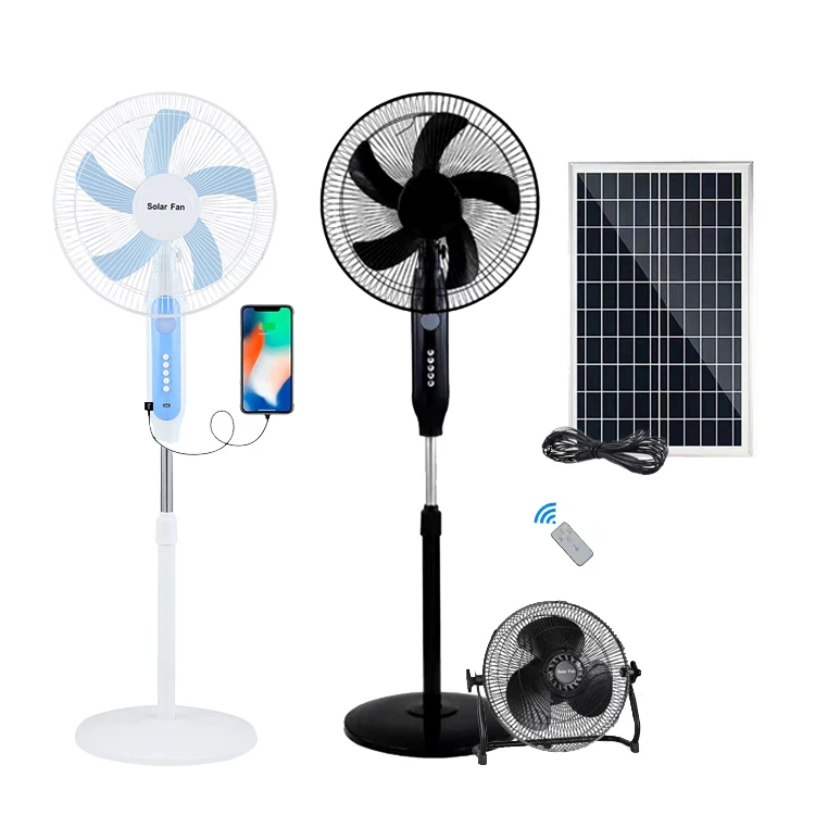 Rechargeable Fan with Solar Panel Table Desk Fan