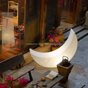 Warm Cozy Modern Villa & Park Moon Chair with Waterproof Plastic Swing Soft Glow Lights for Outdoor/Indoor Relaxation