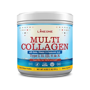 Multi Collagen Type I II II V X with Biotin VC Hyaluronic Acid Keto Skin Hair Nail Joint Support Bovine Marine Chicken  Eggshell