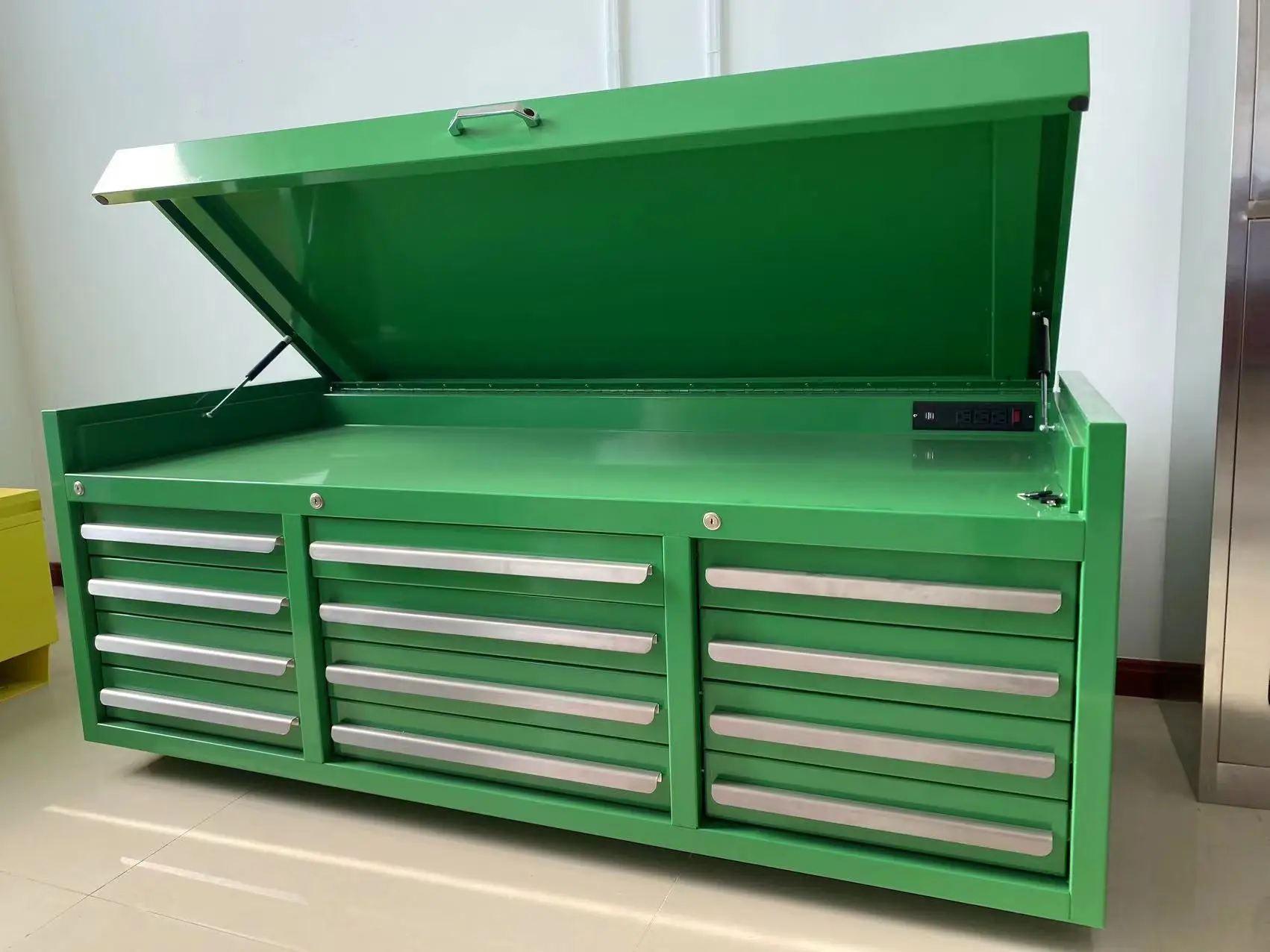 Professional Metal Workshop Toolbox 16 Drawer Tool Storage Steel Garage ...