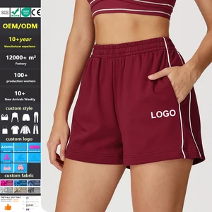 Customizable Sports Shorts High Waist Loose Fitting Straight Leg Style Sweatpants Women Gym Outdoor Yoga Shorts With Pockets