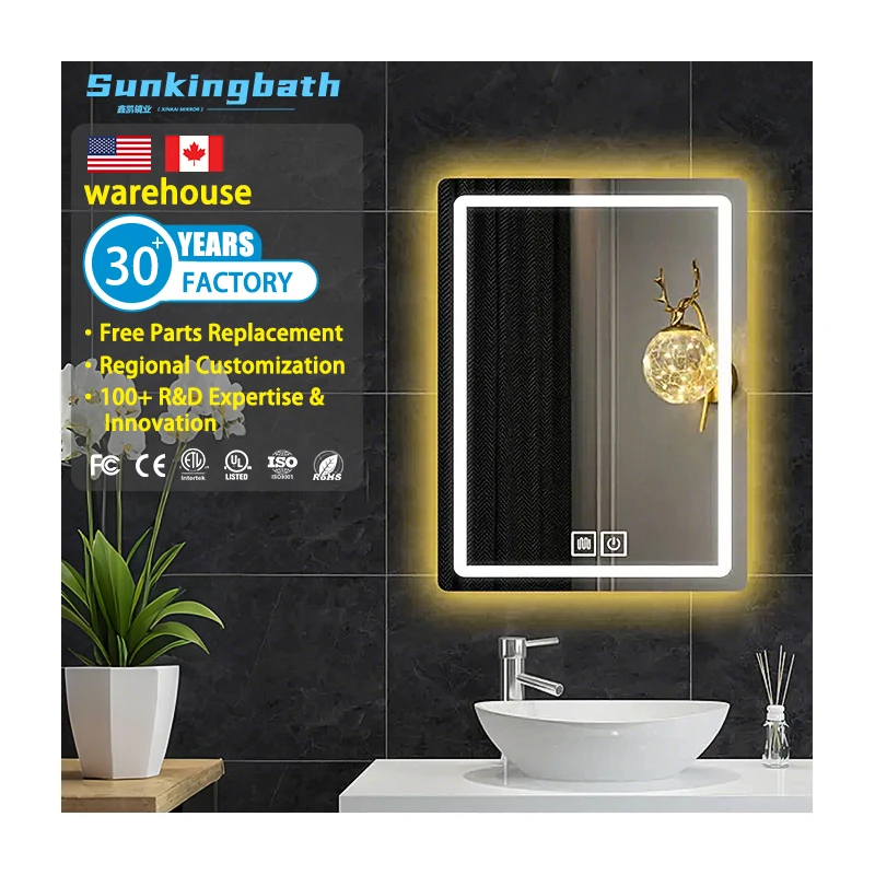 Hot Sale Intelligent Smart Luxury Led Mirror Led Mirror With Mirror and Led Lights Villa Hotel Project Bathroom