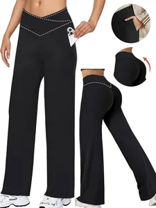 New Summer Women's Fashion Solid Color Versatile Straight Hip Lifting Slimming and Slimming Sports Yoga Pants
