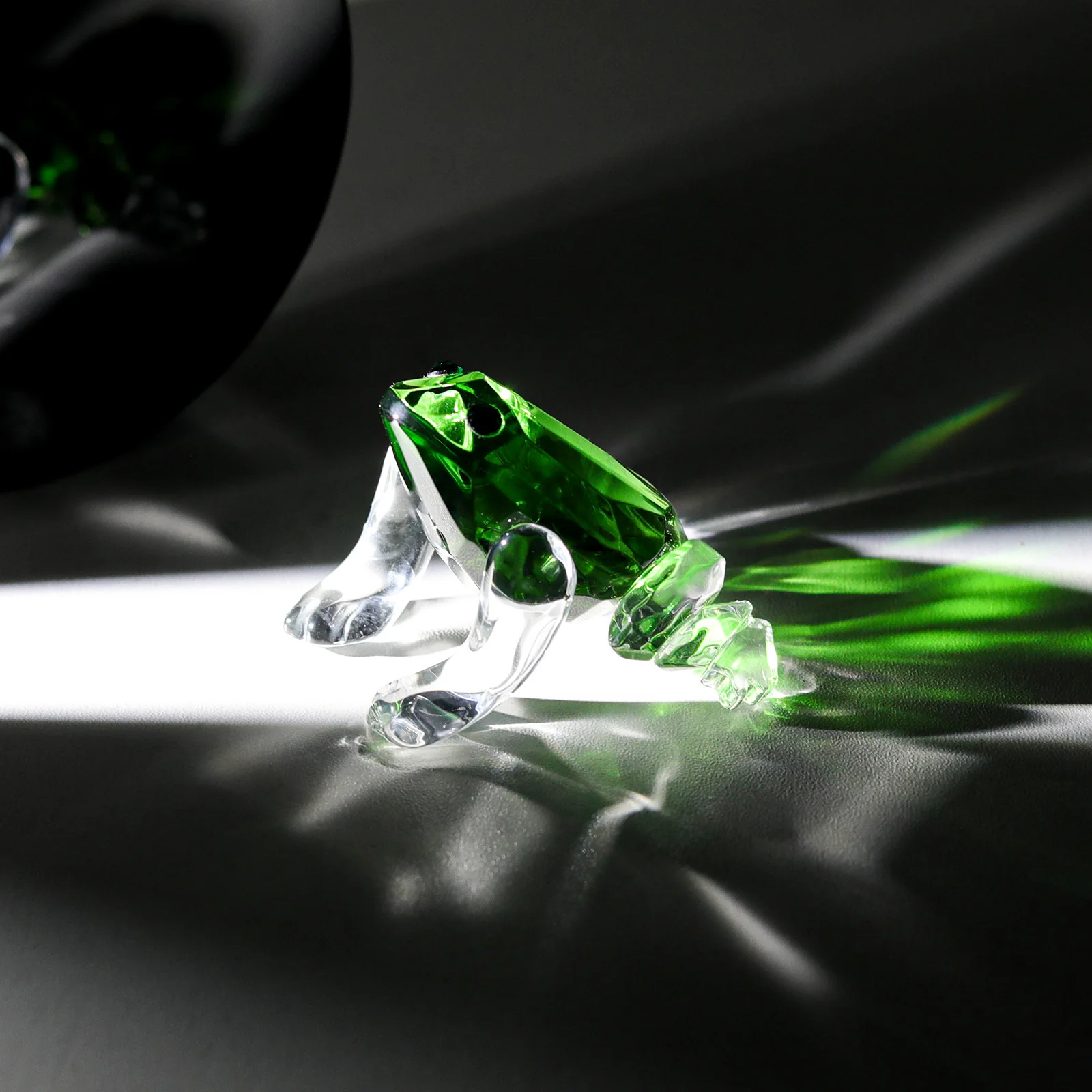 Figurine Grenouille Cristal H&D - Déco Table Verte | Collection Paperweight | Cadeau Symbolique Renaissance Et Prospérité