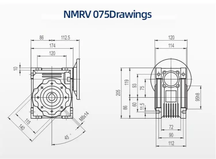 Aluminum Housing Rv Series Nmrv Worm Gearbox Nmrv Ratio Worm Gearbox Reducer Buy