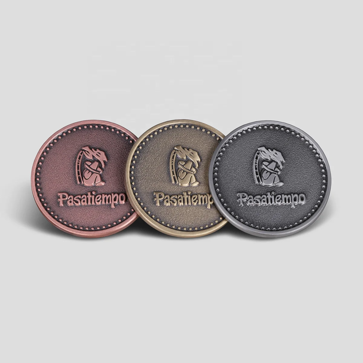 Antique Tin Finish Custom logo Handmade Golf Forged Ball Marker supplier