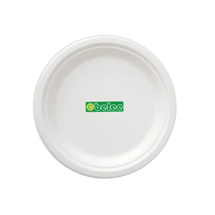 100% Compostable Paper Plates  3 Compartment Disposable Plates Heavy-Duty Quality, Natural Bagasse