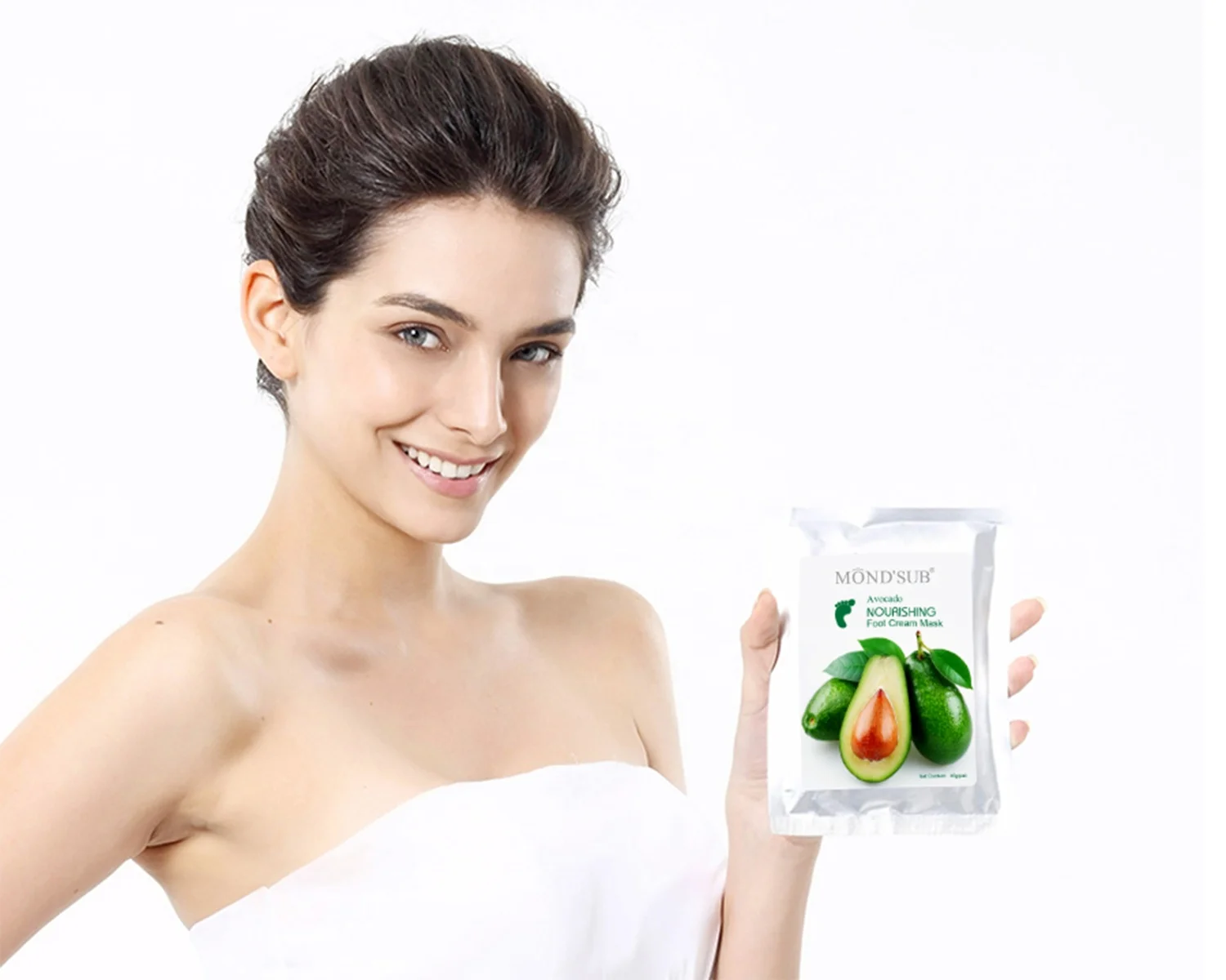 
Собственная Марка, питательная отбеливающая маска-авокадо для ног, одноразовая портативная спа-гелевая маска для ног 