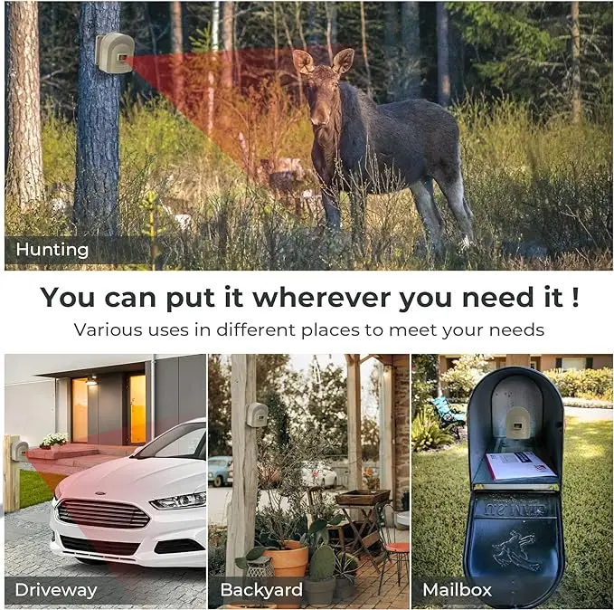 Rechargeable Battery Security Beams Alarm System Home Driveway Alarm System Wireless Motion Detector Alarm
