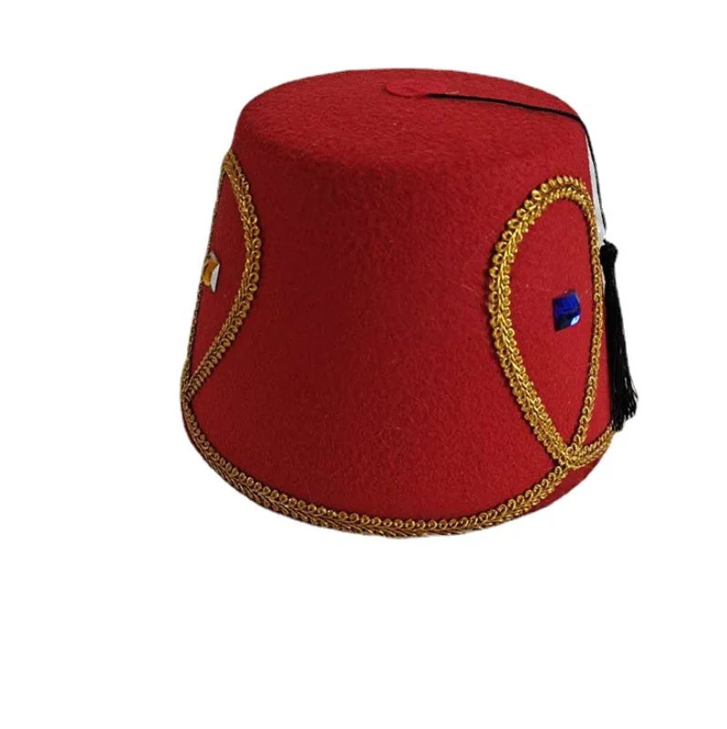 Fez rosso cappello in feltro marocchino ariano Bellhop gioiello