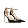 Black 8cm patent leather