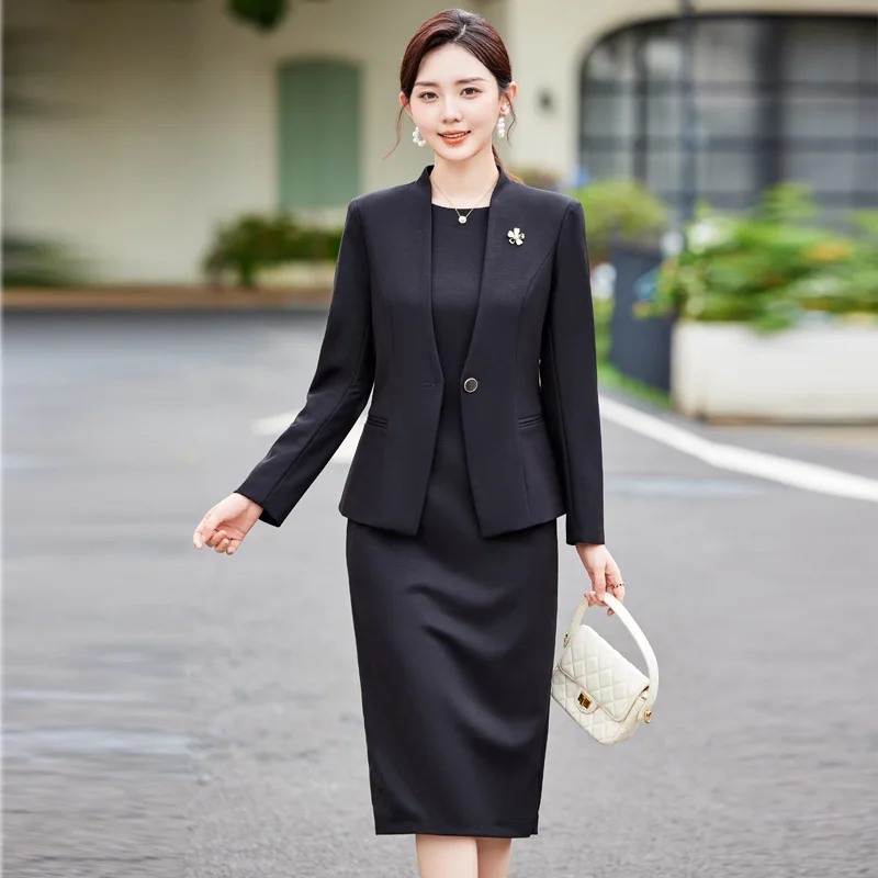 Elegant Office Uniform for Women Sexy Ladies Coat Pant Suits With V-Neck  Single Breasted Closure Option Office Suits Woman