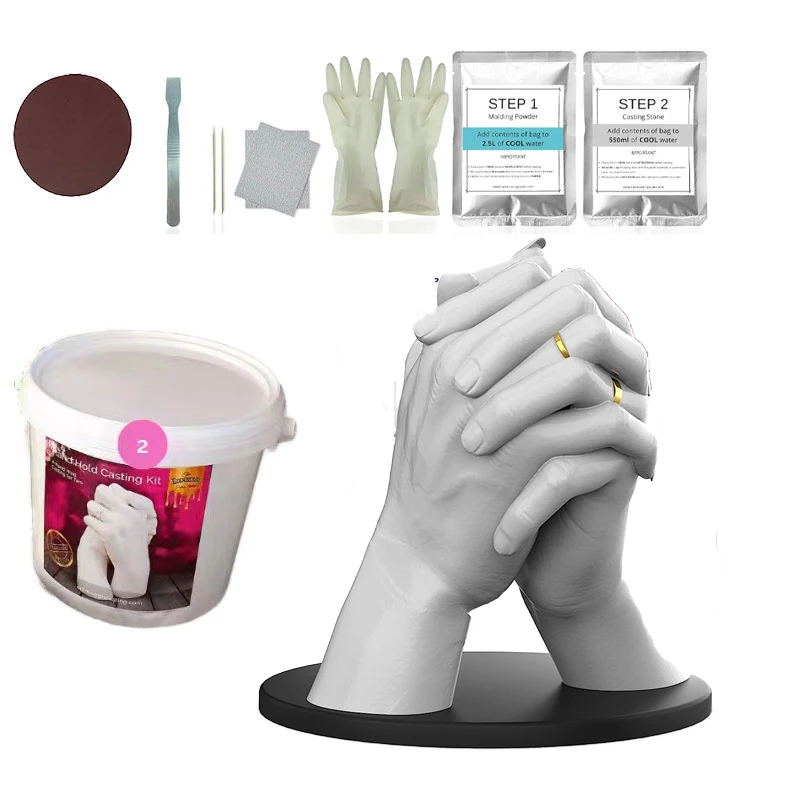 3d Cast of Hands for Two Alginate Impression Powder 3d Baby Casting Kit for Baby Hand and Feet DIY Plaster Hand Mold