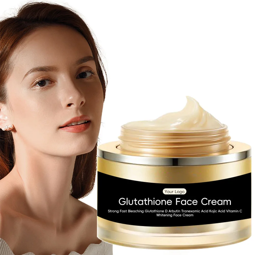 Natural Face Cream Dark Skin Hyaluronic Acid Glutathione Private Label Skin Care Dark Spot Removing Moisturizing Whitening