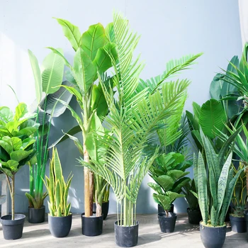 Hot Sale Indoor Home Decorative Simulation Potted cheap artificial tree bonsai plant artificial banana tree and artificial palm
