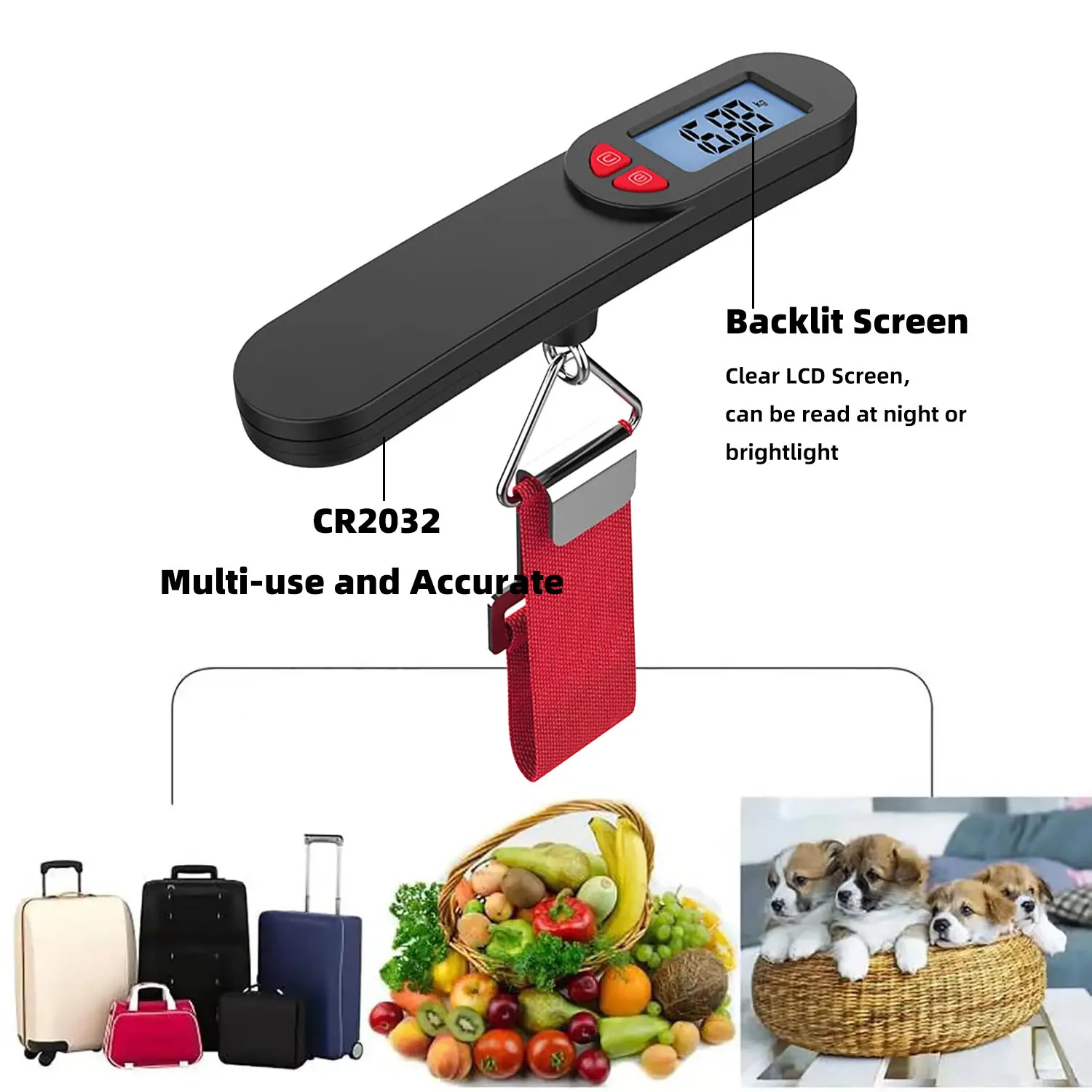 ABS Plastic Electronic Digital Luggage Weighing Scale 50kg Capacity ...