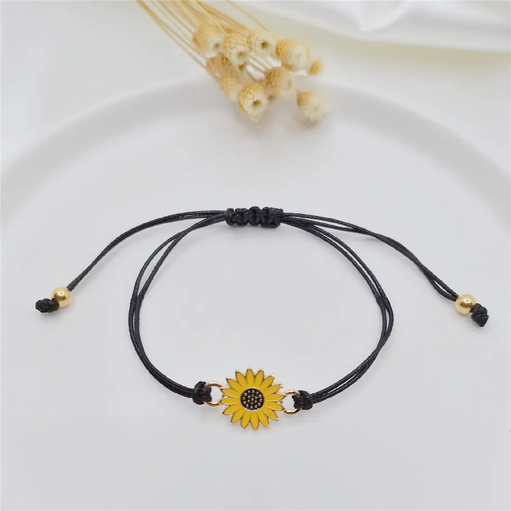 2025 New Sunflower Hand Woven Adjustable Friendship Bracelet