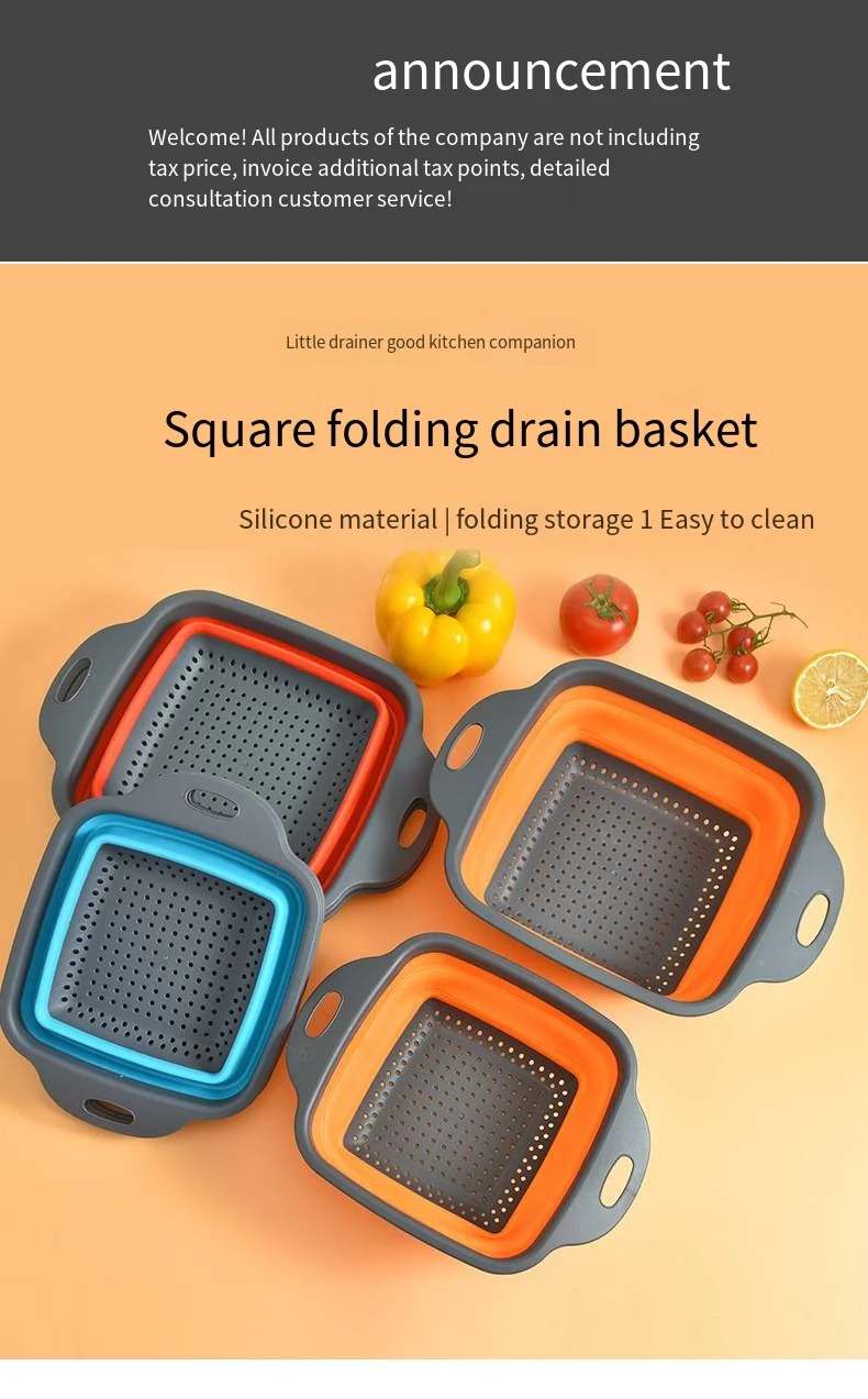 Double thick washing basin multi-purpose kitchen storage drain basket Household fruit and vegetable basket plastic drain basket details