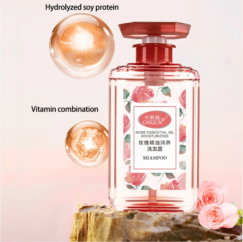 Customized Wholesale Organic Rose Essential Oil Nourishes Scalp Wash Hair Shampoo supplier