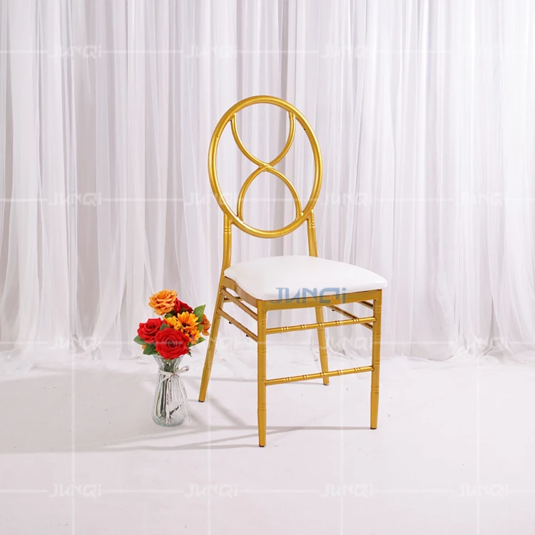 Hot Selling Round Iron Rental Gold White Tiffany Chiavari Chair For
